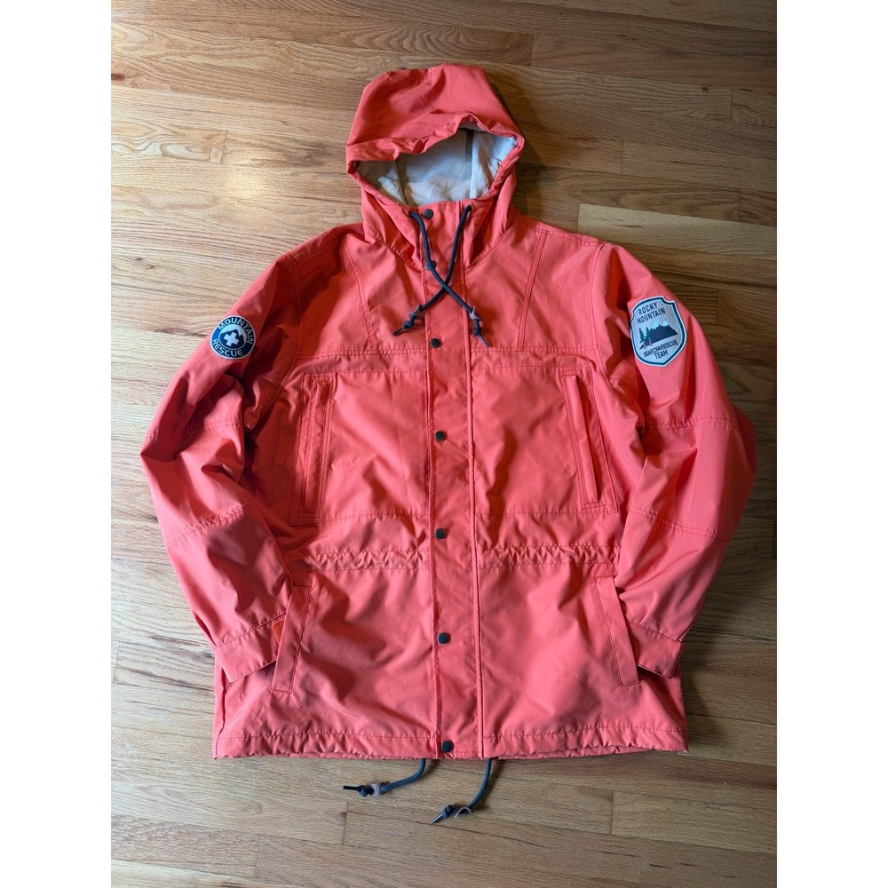 Rocky Mountain Search and Rescue Team Hooded Jacket Coral Orange Mens XL